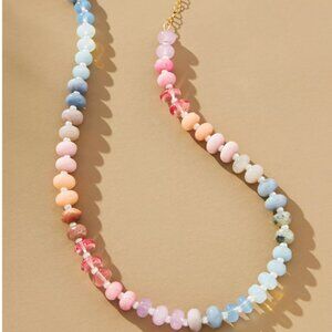 Anthropologie Rainbow Stone Necklace in Violet